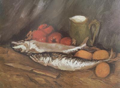 Vincent Van Gogh Still life with mackerels,Lemons and Tomatoes (nn04) Germany oil painting art